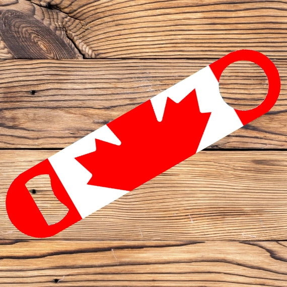 Personalised USA & Canadian Flag Bar Blade Bottle Openers