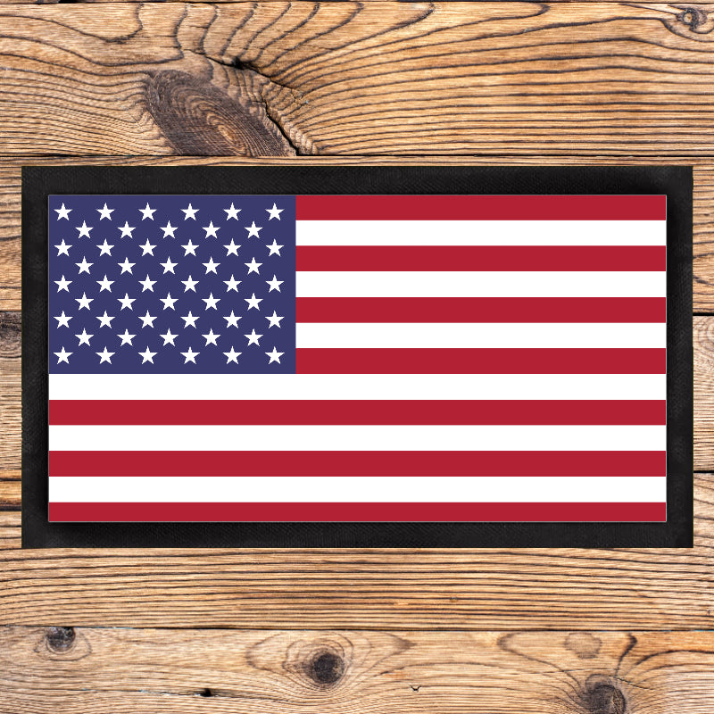 Personalised USA & Canada Flag Bar Mats