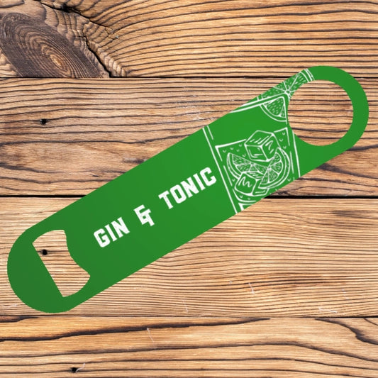Personalised Gin & Tonic Bar Blade Bottle Opener