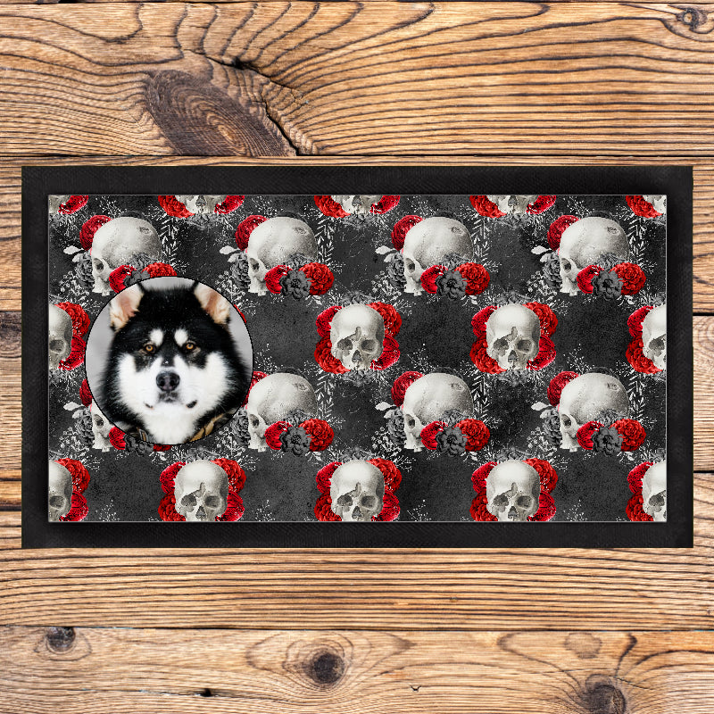 Personalised Floral Skulls Pet Placemat